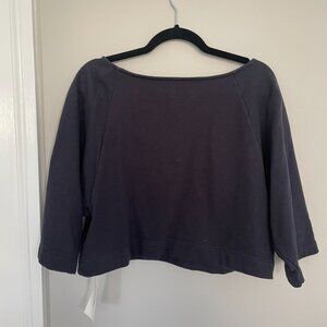 Ilana Kohn - French Terry Knit Dolan Sleeve Mo Top - Size S - Black
